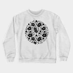 Black and white floral pattern Crewneck Sweatshirt